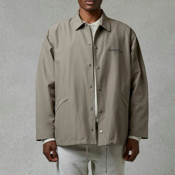 FOG Fear of God Essentials Oversized Coaches Jacket in Taupe Men’s Large - Picture 2 of 11